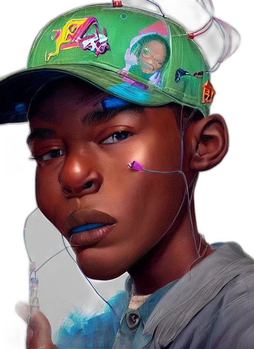 face, hat, crown, mask, photorealistic, concept art, fantasy art, watercolor transparent PNG cut-out
