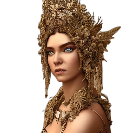 crown, jewelry, mask, face, fantasy art, concept art, photorealistic, 3d render transparent PNG cut-out