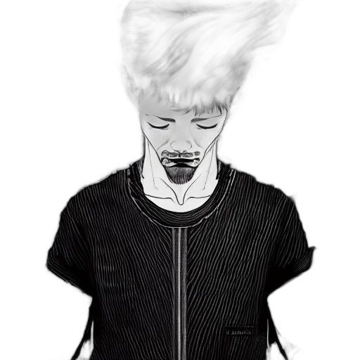 hair, jacket, face, creature transparent PNG cut-out