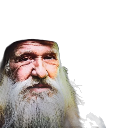 face, hat, mask, hair, 3d render, photorealistic, old, man transparent PNG cut-out