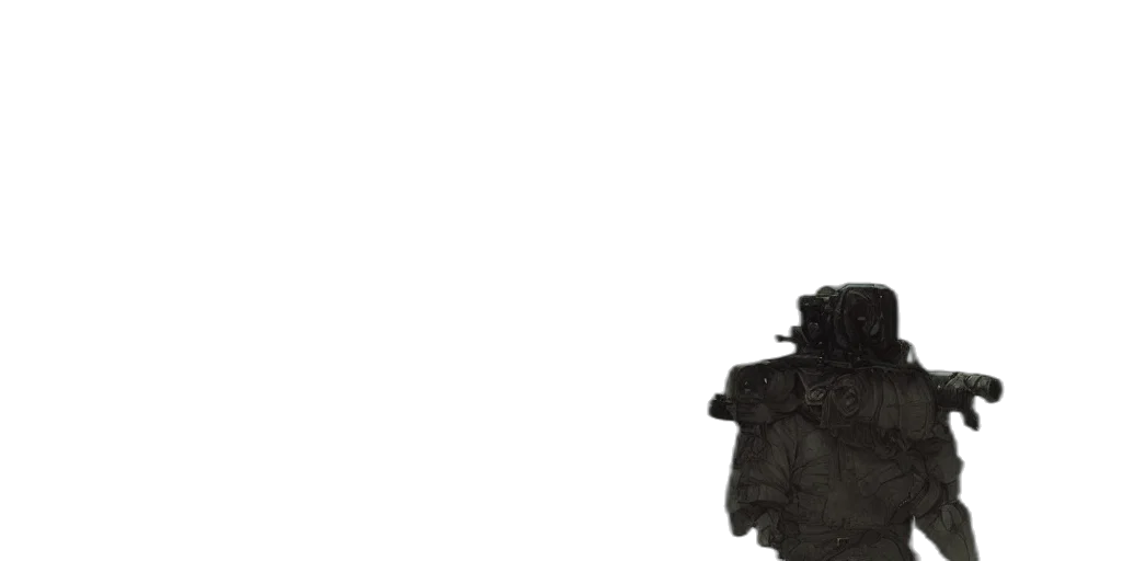 robot, mask, jacket, weapon transparent PNG cut-out