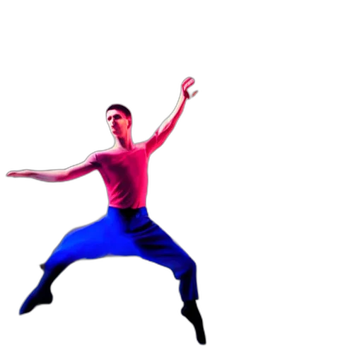 3d render, pixel art, photorealistic, concept art, male, ballet, dancer, tripping transparent PNG cut-out