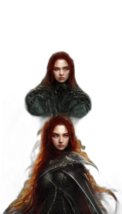 hair, dragon, crown, face transparent PNG cut-out