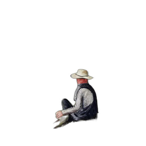 hat, staff, jacket, sword, pixel art, concept art, watercolor, photorealistic transparent PNG cut-out