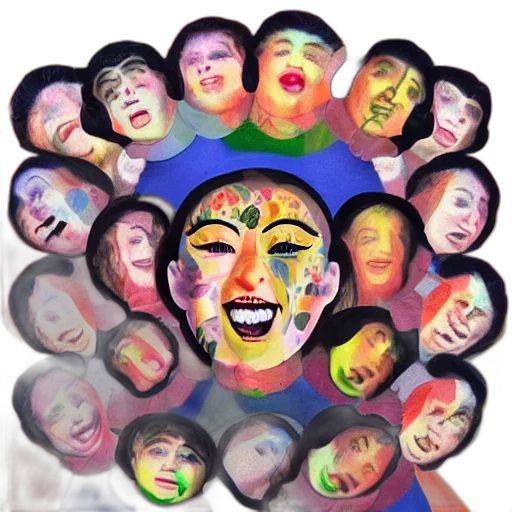 mask, face, crown, vaporwave transparent PNG cut-out