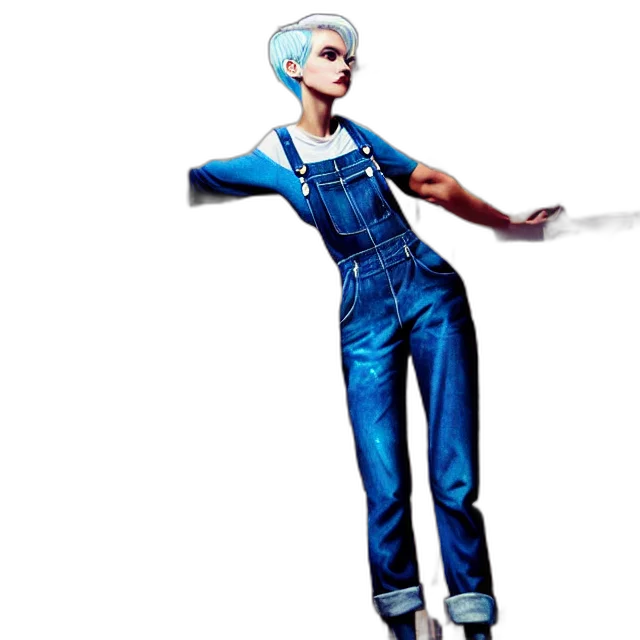 staff, robot, hair, dress, concept art, 3d render, photorealistic, cyberpunk transparent PNG cut-out