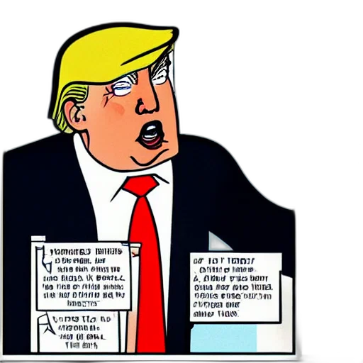 cartoon, comic book art, concept art, donald, trump, comic, chris, ware transparent PNG cut-out