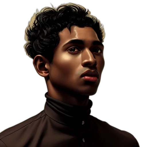 face, staff, jacket, photorealistic transparent PNG cut-out