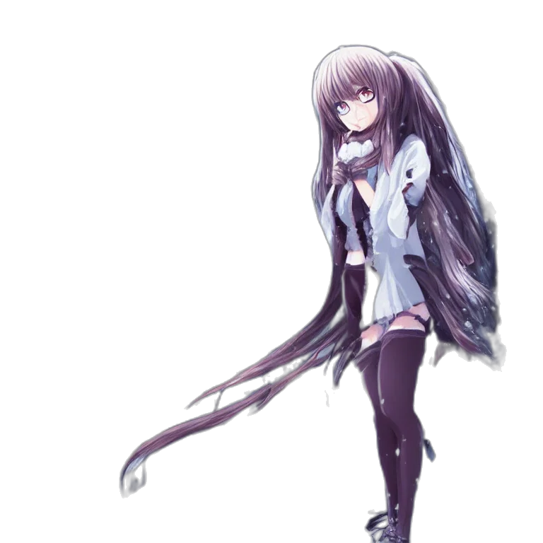 staff, jacket, creature, hair transparent PNG cut-out