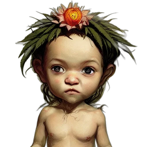 crown, flower, face, creature transparent PNG cut-out
