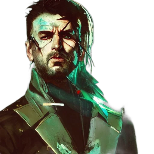 jacket, face, mask, staff transparent PNG cut-out