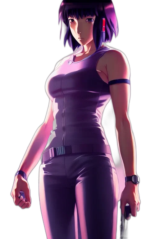 dress, weapon, staff, jacket, cyberpunk, concept art, comic book art, anime transparent PNG cut-out