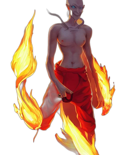 concept art, fantasy art, pixel art, watercolor, fire, red, golden, squidward transparent PNG cut-out