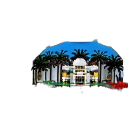 umbrella, building, staff, 3d render transparent PNG cut-out