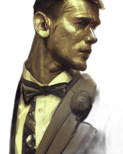 face, concept art, comic book art, photorealistic, fantasy art, golden, earth tones, green transparent PNG cut-out