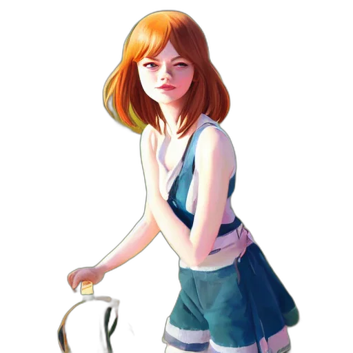 dress, staff, face, robot, concept art, anime, fantasy art, watercolor transparent PNG cut-out