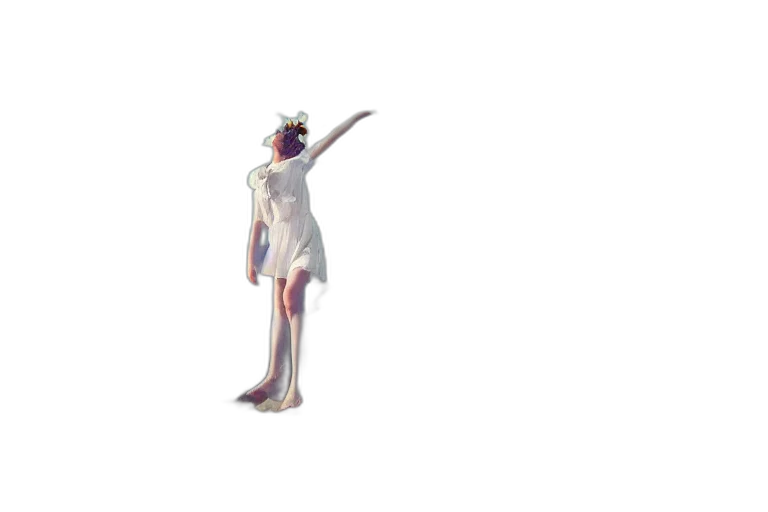 dress, staff, robot, creature, 3d render, concept art, vaporwave, pixel art transparent PNG cut-out