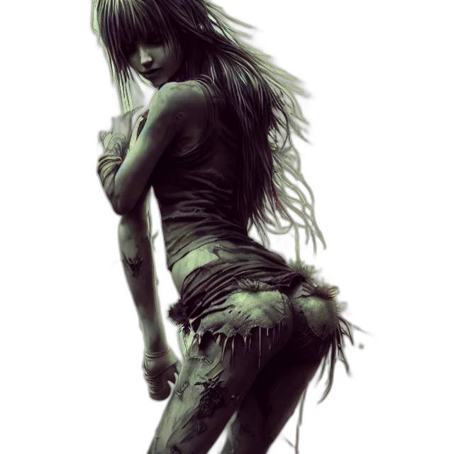 creature, hair, fantasy art, concept art, photorealistic, comic book art, full, body transparent PNG cut-out