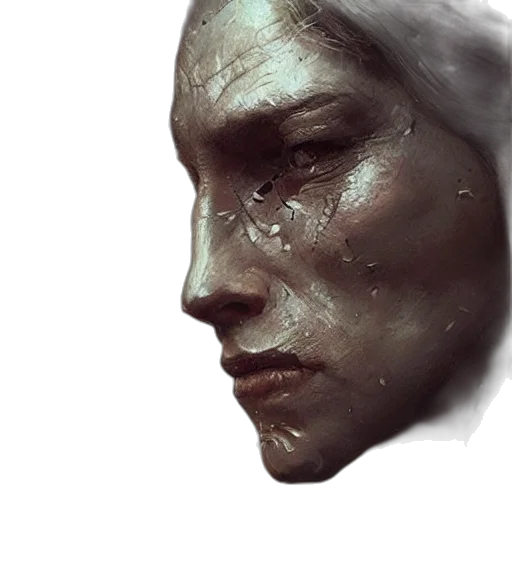 face, mask, creature, robot, concept art, photorealistic, fantasy art, oil painting transparent PNG cut-out