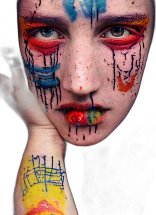 face, mask, robot, creature, photorealistic, cyberpunk, concept art, fantasy art transparent PNG cut-out