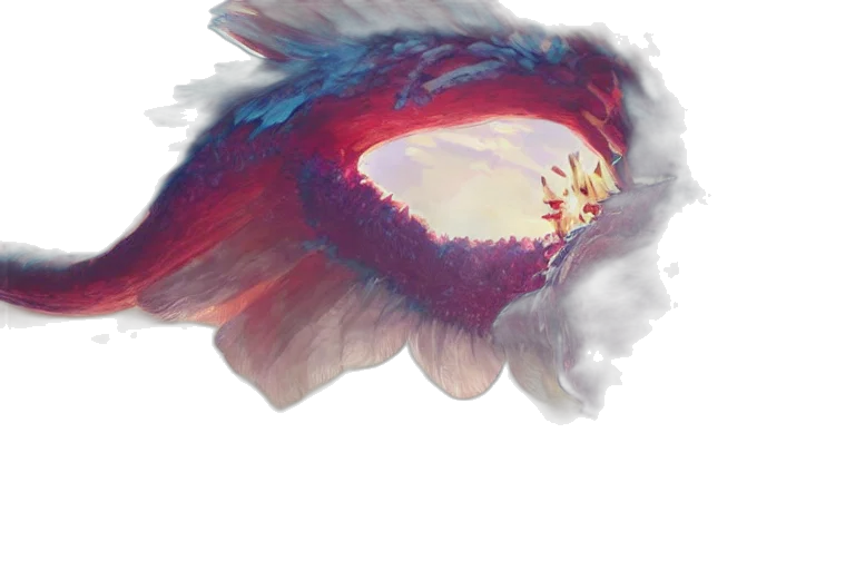 dragon, hair, creature, mask transparent PNG cut-out