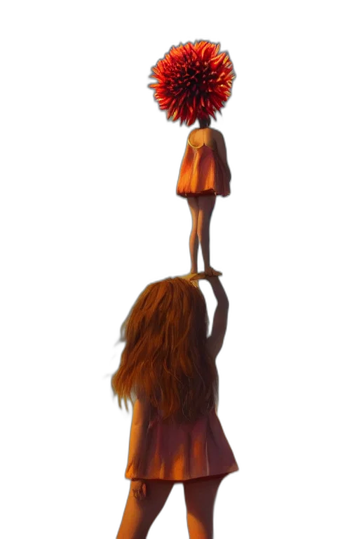hair, crown, staff, creature, concept art, 3d render, fantasy art, photorealistic transparent PNG cut-out