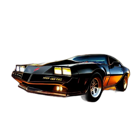 car, concept art, photorealistic, 3d render, comic book art, black, pontiac, firebird transparent PNG cut-out