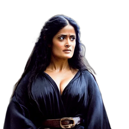 dress, concept art, photorealistic, comic book art, movie, still, salma, hayek transparent PNG cut-out