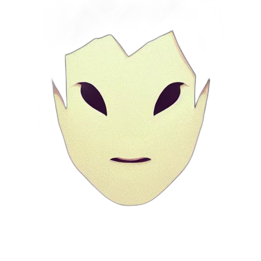 mask, face, creature, robot, 3d render, pixel art, concept art, vaporwave transparent PNG cut-out