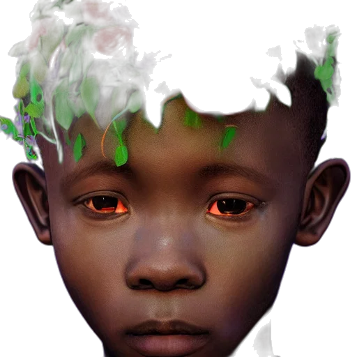 face, mask, crown, creature, photorealistic, concept art, 3d render, fantasy art transparent PNG cut-out