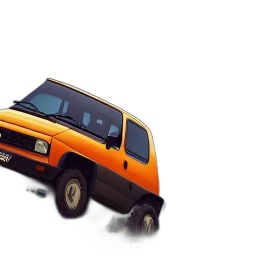 car, weapon, 3d render, photorealistic, concept art, pixel art, blue, fiat transparent PNG cut-out