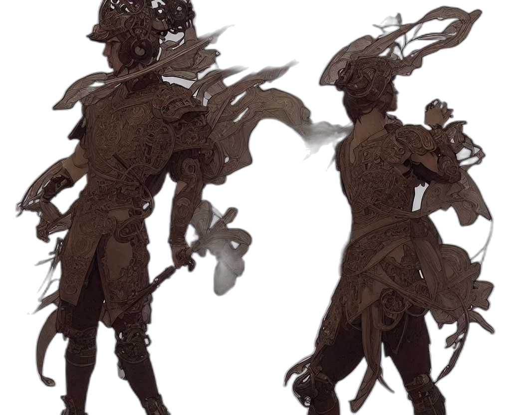 creature, dragon, mask, staff transparent PNG cut-out