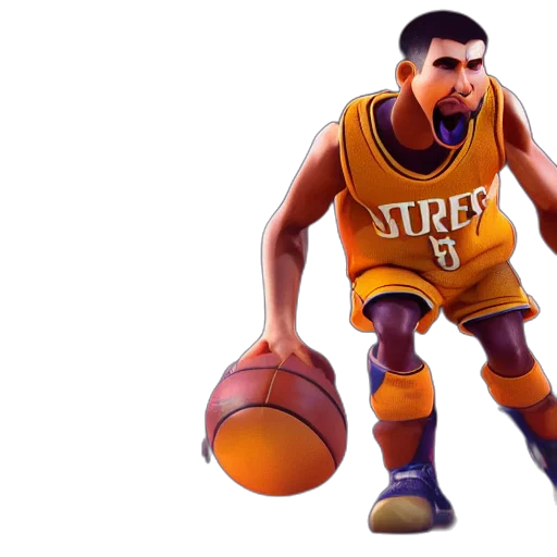 3d render, concept art, fantasy art, cartoon, steve, curry, basketball, player transparent PNG cut-out