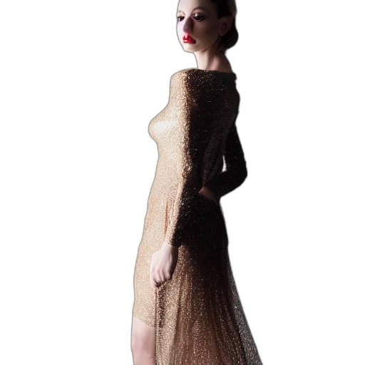 dress, jewelry, hair, staff transparent PNG cut-out