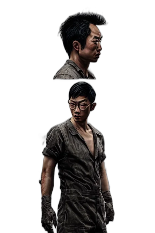 staff, face, jacket, weapon transparent PNG cut-out