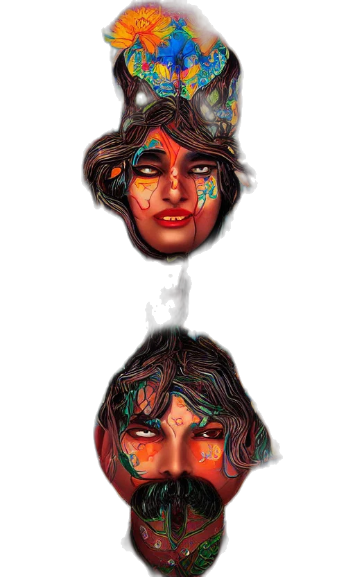 mask, face, crown, concept art transparent PNG cut-out