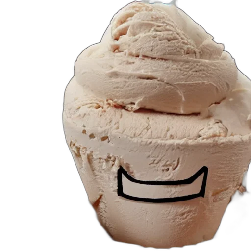 hat, food, face, mask, photorealistic, 3d render, jerma, made transparent PNG cut-out