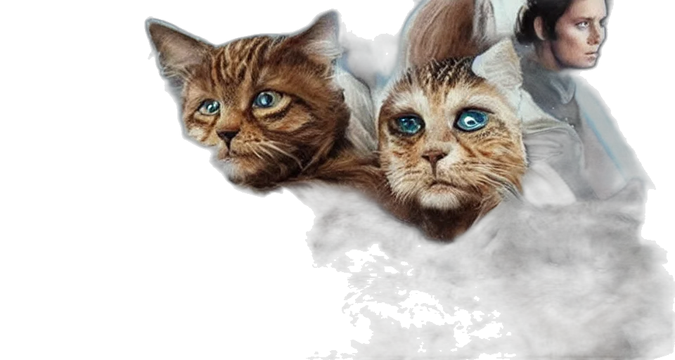 photorealistic, fantasy art, oil painting, concept art, star, wars, cats transparent PNG cut-out