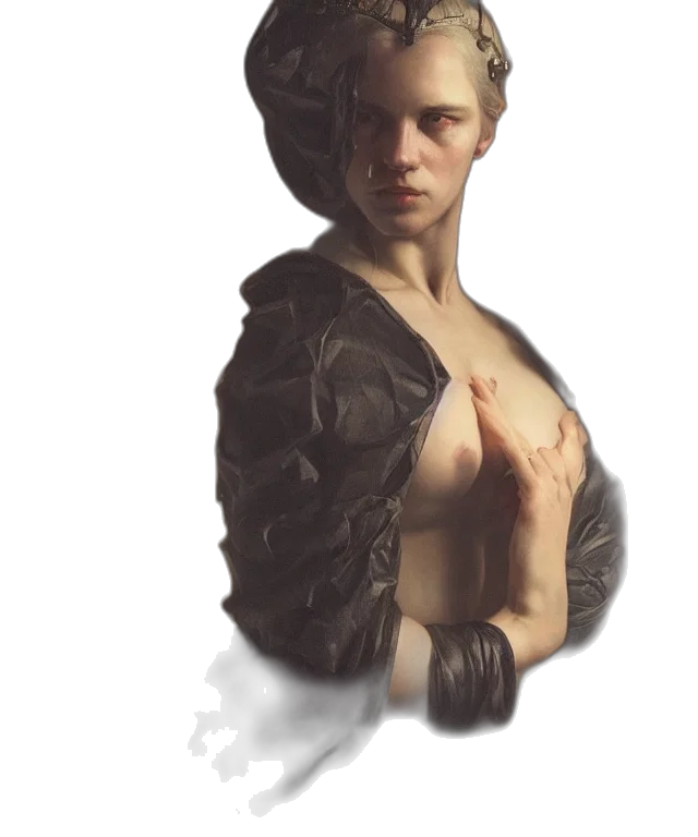 jacket, face, sword, weapon, fantasy art, concept art, photorealistic, pixel art transparent PNG cut-out