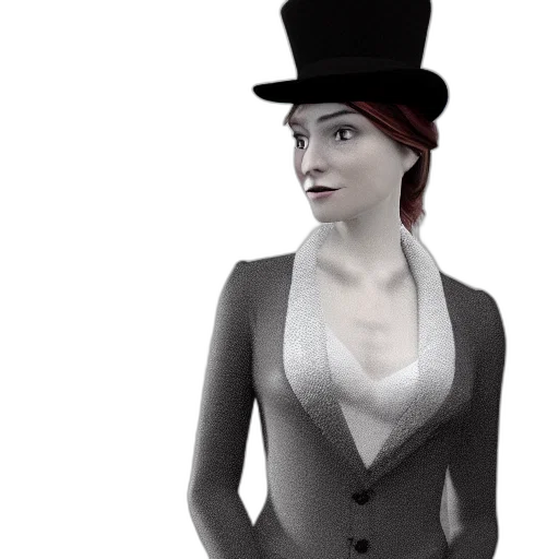 hat, staff, dress, 3d render, concept art, photorealistic, fantasy art, portrait transparent PNG cut-out