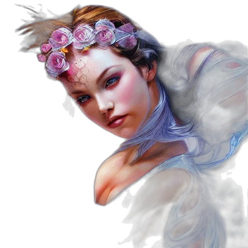 crown, face, jewelry, fantasy art transparent PNG cut-out