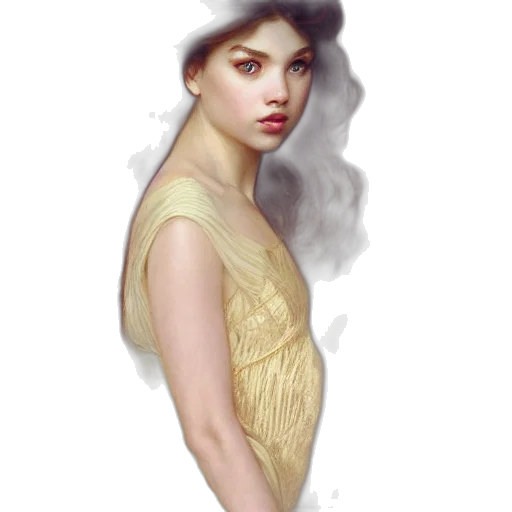 dress, hat, face, jewelry transparent PNG cut-out