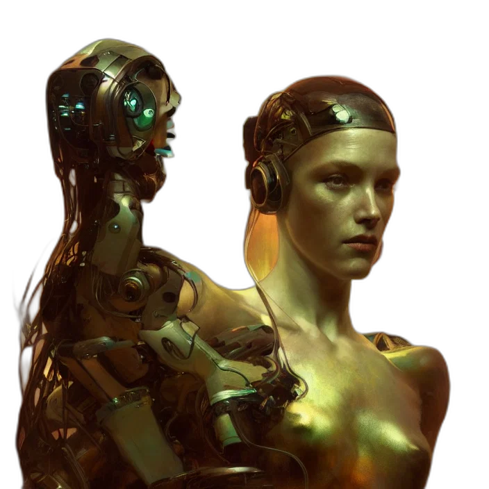 robot, cyberpunk, concept art, fantasy art transparent PNG cut-out