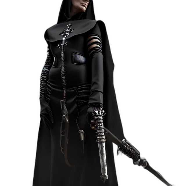 sword, staff, weapon, dress, concept art, fantasy art, 3d render, comic book art transparent PNG cut-out