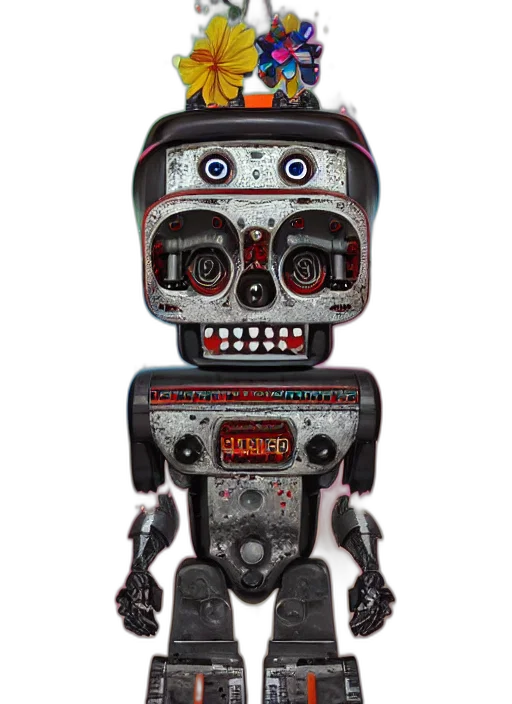 robot, concept art, 3d render, cyberpunk transparent PNG cut-out