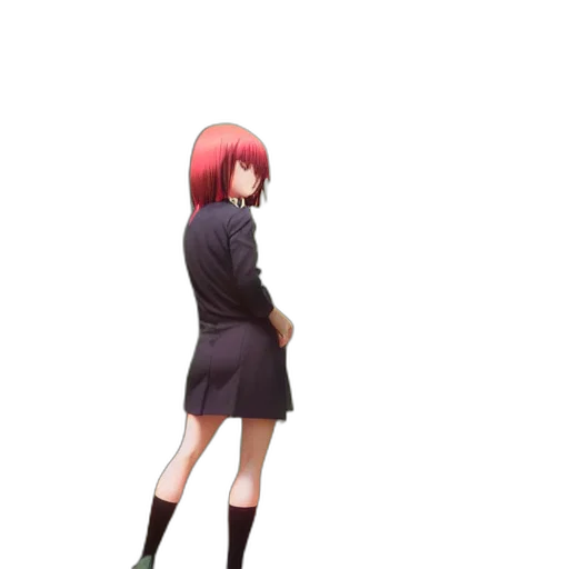 dress, staff, jacket, weapon, concept art, anime, pixel art, 3d render transparent PNG cut-out