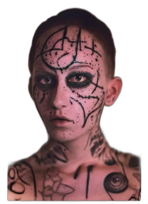 face, mask, creature, jewelry, cyberpunk, photorealistic, concept art, fantasy art transparent PNG cut-out