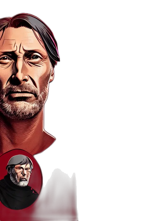 face, comic book art, concept art, photorealistic transparent PNG cut-out
