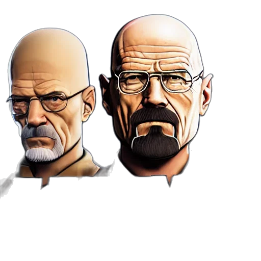 face, comic book art, concept art, 3d render, photorealistic, walter, white, fortnite transparent PNG cut-out
