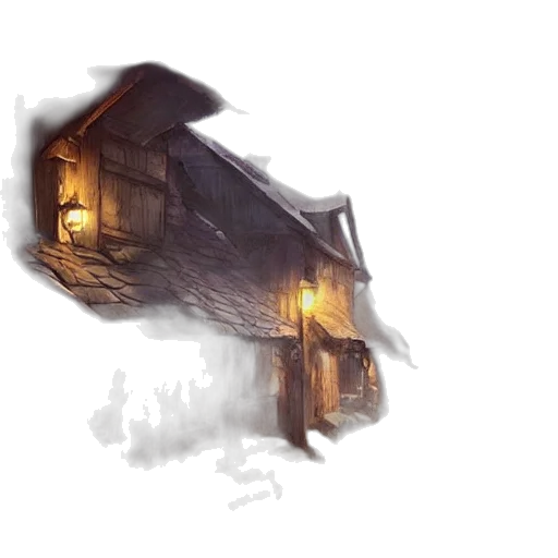 building, concept art, watercolor, photorealistic transparent PNG cut-out